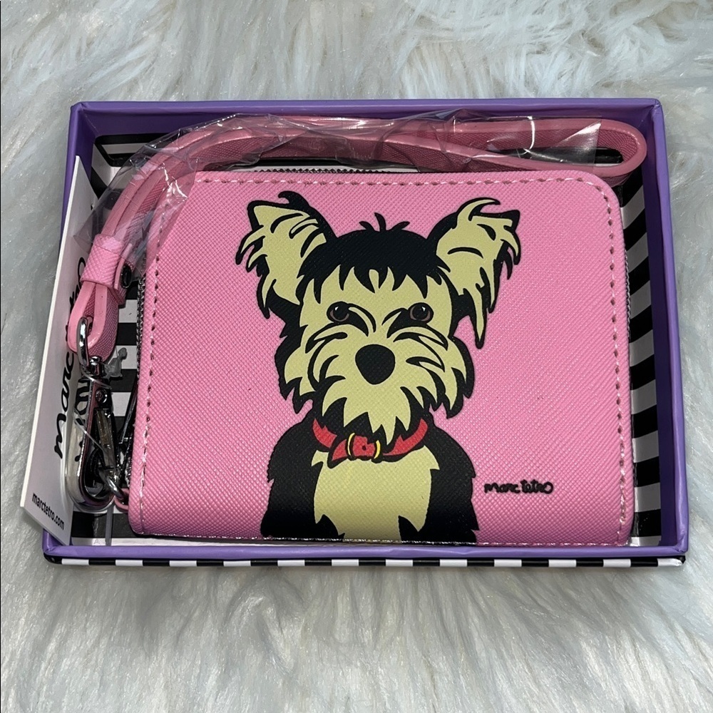 🆕 Marc Tetro Yorkie Dog Pink Wallet